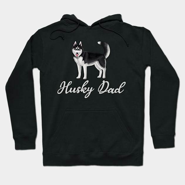 Husky Dad Hoodie by okpinsArtDesign